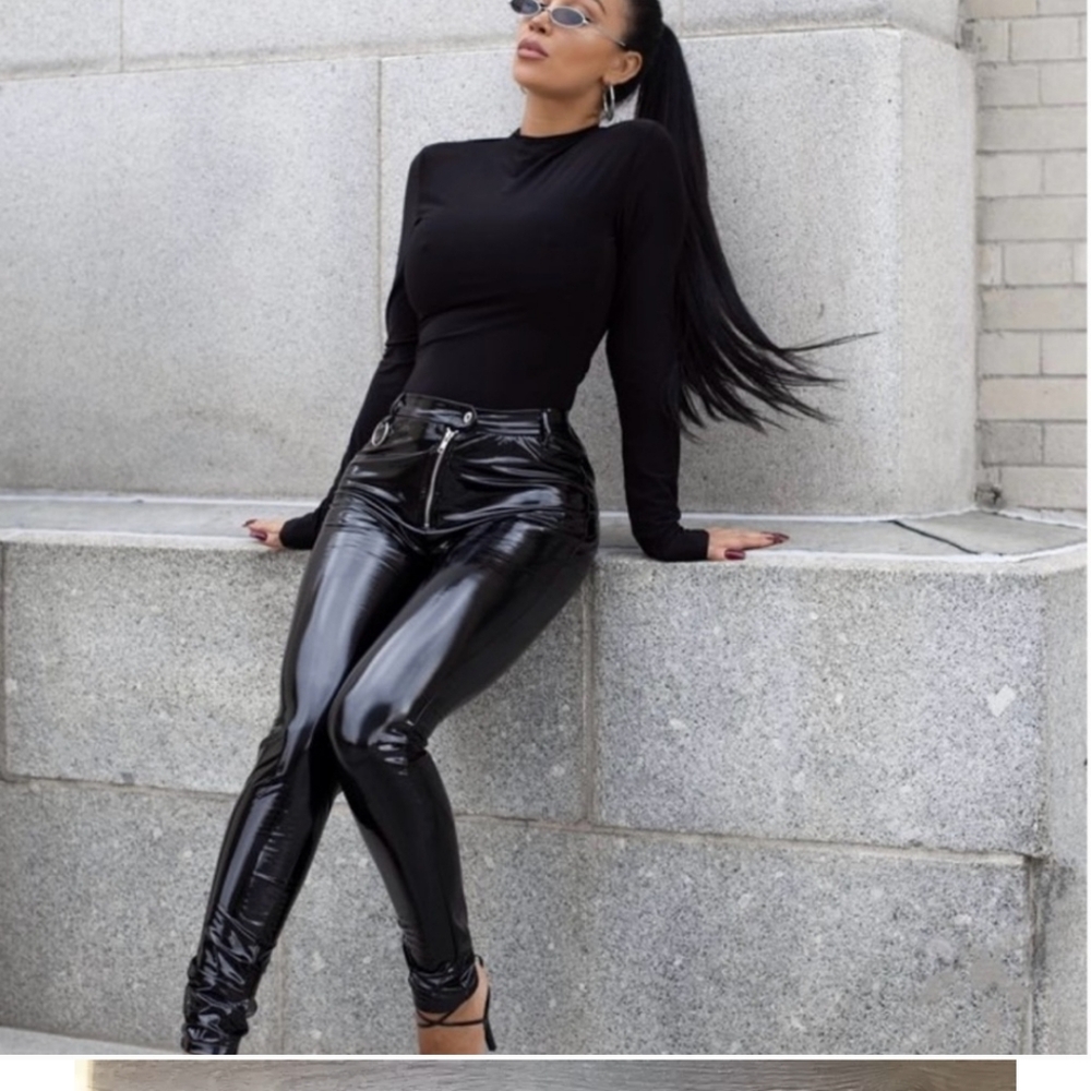 HERA Collection Black Faux Vinyl PVC Leathet Pants